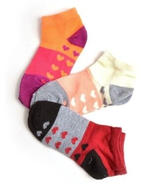 3 Pack Toddler Girl's Heart Socks- 4-6T